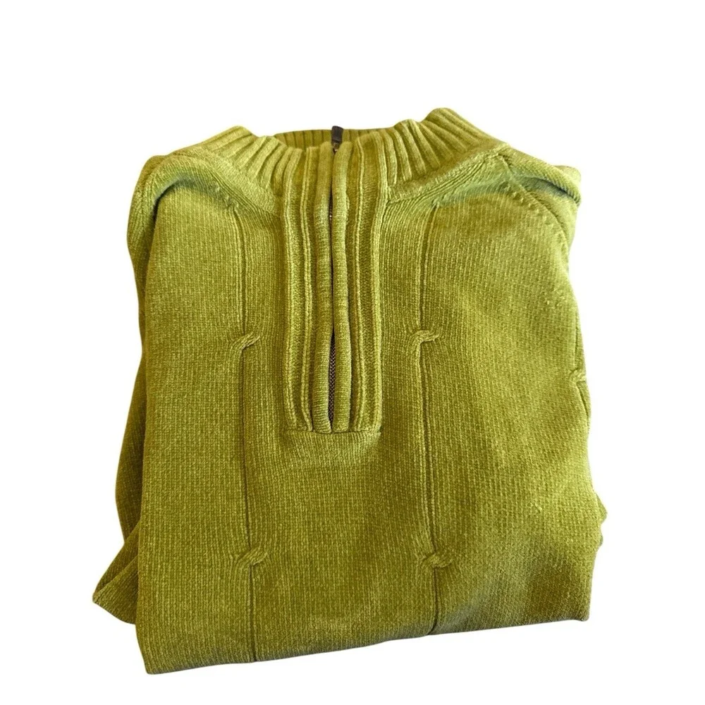 TOMMY BAHAMA Island Soft Ribbed Quarter Zip Sweater  Men's Medium‎ Green